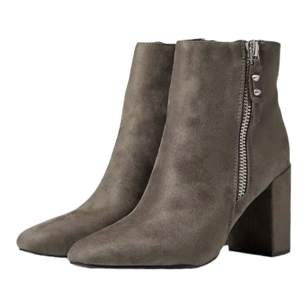 Nine West Trike Leather Boot Gray Size 10